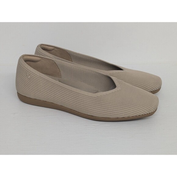 Vivaia Shoes - Vivaia Margot Walker Lightweight Square Toe V-Cut Flats-Golden Almond Sz 11